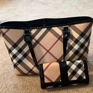 Burberry Tote and Matching Wallet